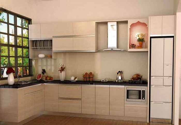 Tủ bếp được làm từ gỗ công nghiệp MDF lõi xanh chống ẩm