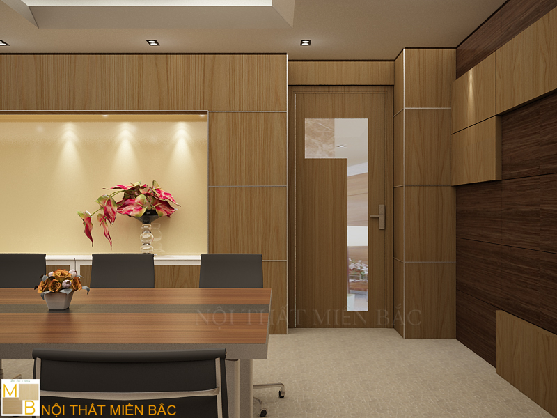 Màu gỗ tự nhiên trong thiết kế nội thất văn phòng hiện đại
