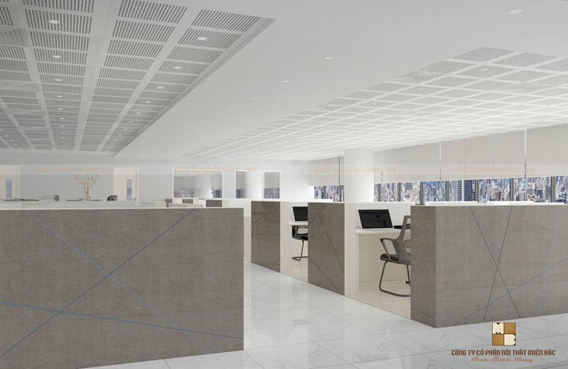 Thiết kế nội thất văn phòng hiện đại không gian phòng làm việc chung phong cách mở