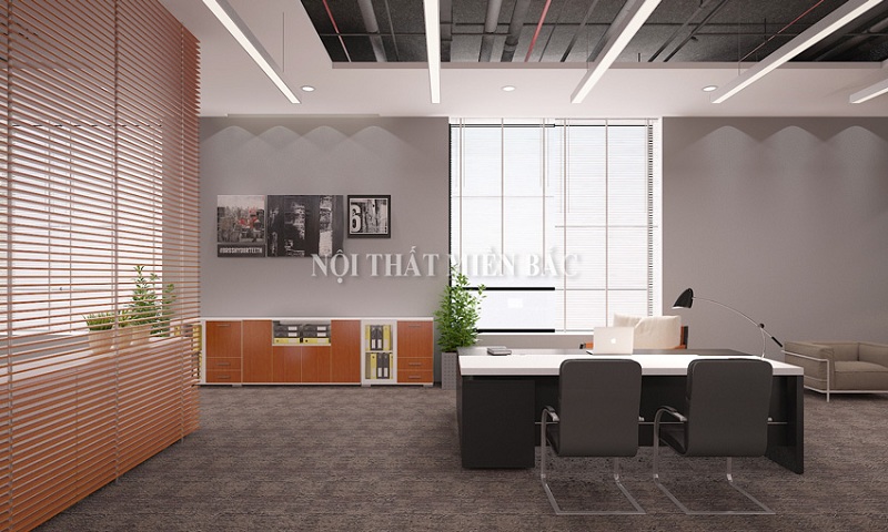 Thiết kế văn phòng hiện đại không gian phòng giám đốc sang trọng - view1