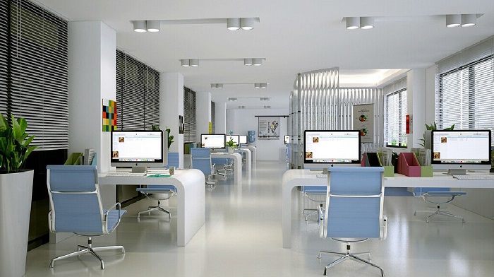 Mẫu văn phòng được thiết kế theo phong cách đơn giản cực tiện nghi