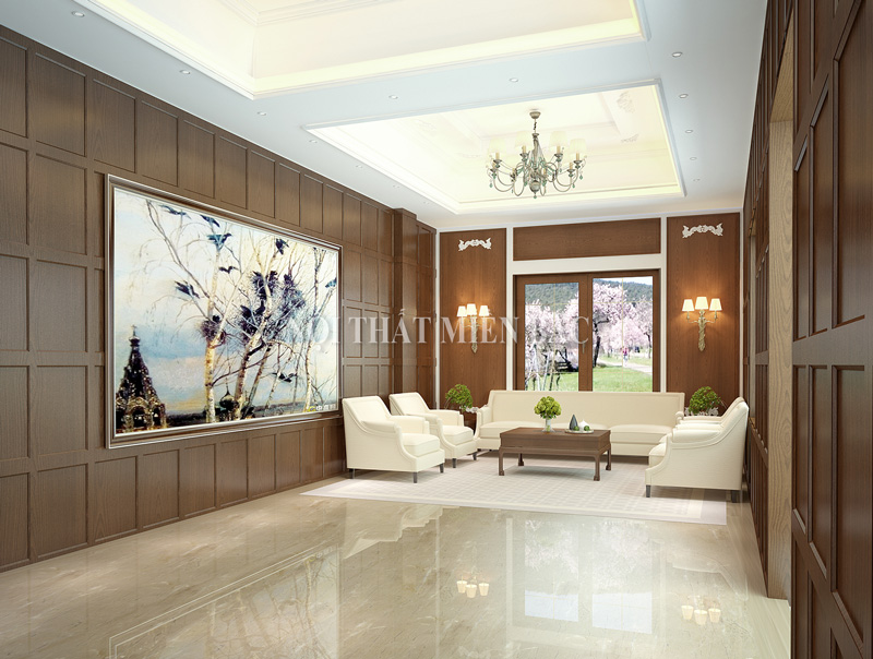 Thiết kế nội thất văn phòng cao cấp lấy cảm hứng từ nét đẹp tân cổ điển - Phòng khách sang trọng - H2