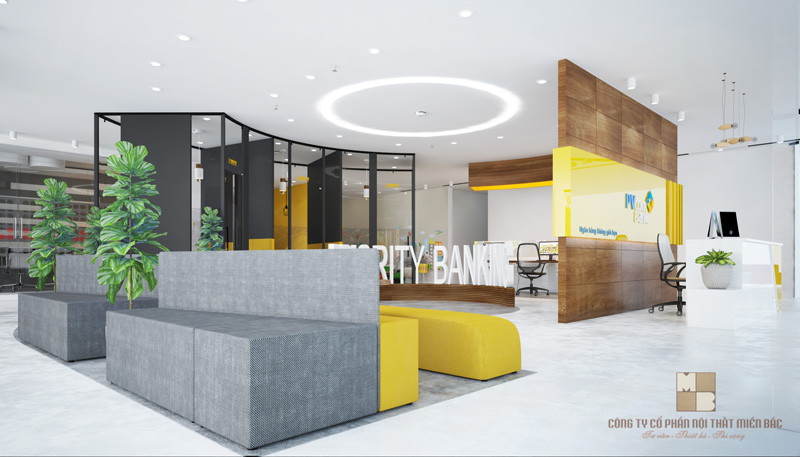 Thiết kế văn phòng hiện đại Ngân hàng PVcomBank