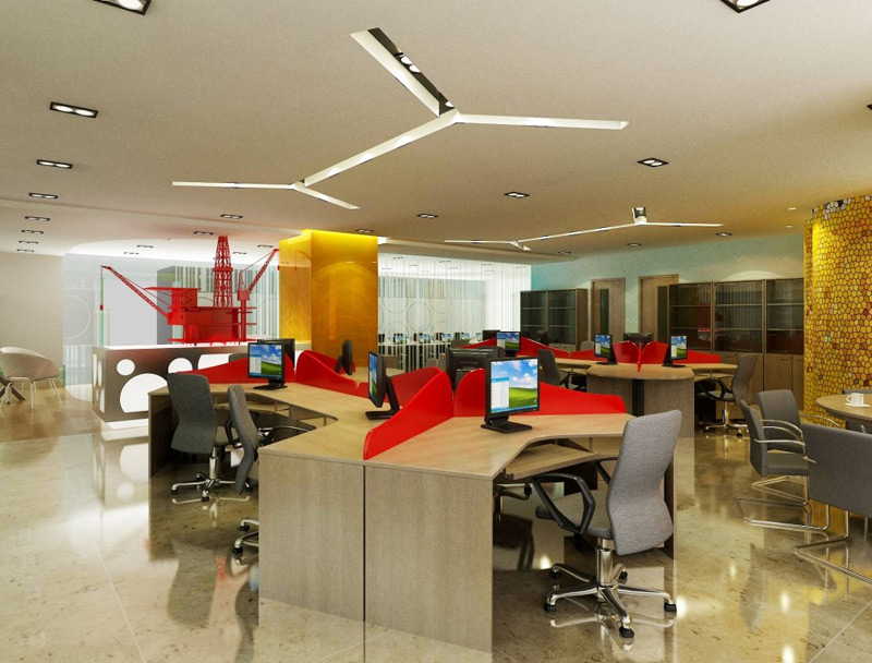 Màu sắc trong thiết kế nội thất văn phòng hiện đại đem đến sự thông thoáng