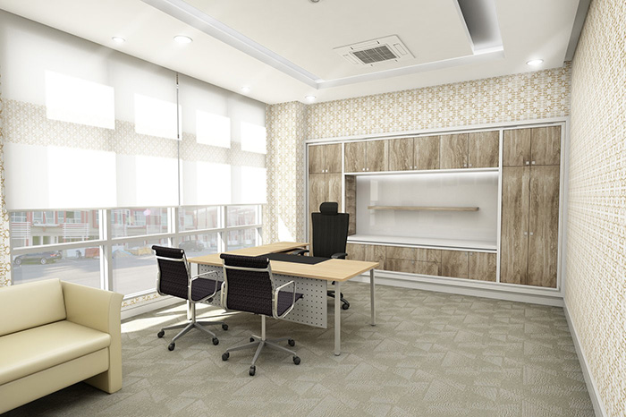 Mẫu văn phòng giám đốc được thiết kế theo phong cách đơn giản trong nhà 2 tầng