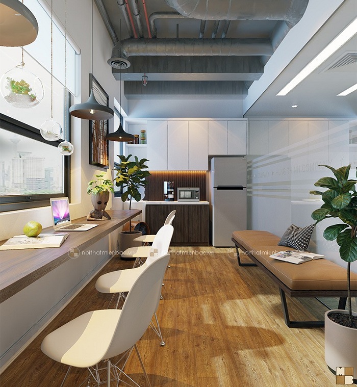 Khu pantry văn phòng: Khu vực pantry văn phòng của chúng tôi được thiết kế để mang lại cho nhân viên của bạn một không gian nghỉ ngơi thoải mái và hài lòng. Chúng tôi cung cấp đầy đủ các tiện ích và dịch vụ mà nhân viên cần để nạp năng lượng trong khi làm việc, tạo ra một môi trường làm việc tích cực.