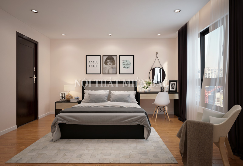 Thiết kế không gian nội thất chung cư không gian phòng ngủ sang trọng - view2