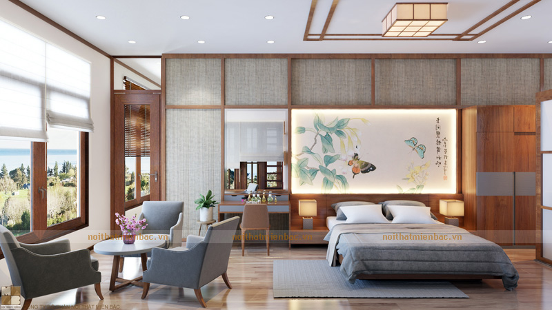 Thiết kế nội thất văn phòng công ty Sông Hồng – Vĩnh Phúc phòng ngủ sang trọng