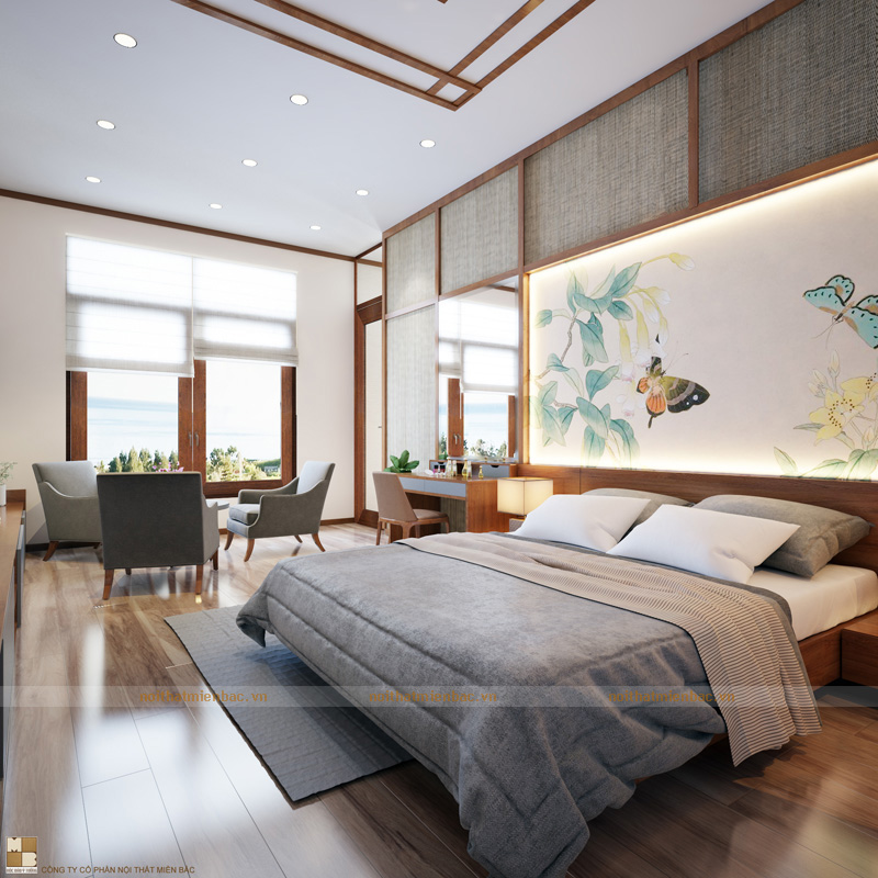 Thiết kế nội thất văn phòng công ty Sông Hồng – Vĩnh Phúc phòng ngủ trang nhã