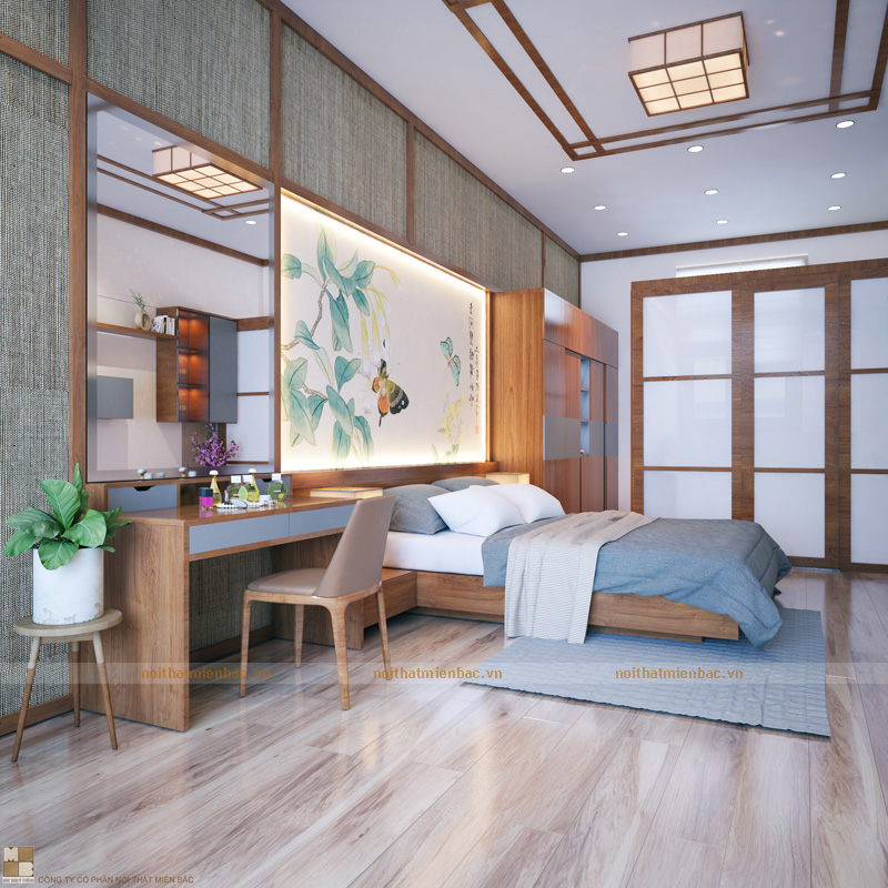 Thiết kế nội thất văn phòng công ty Sông Hồng – Vĩnh Phúc phòng ngủ đơn giản