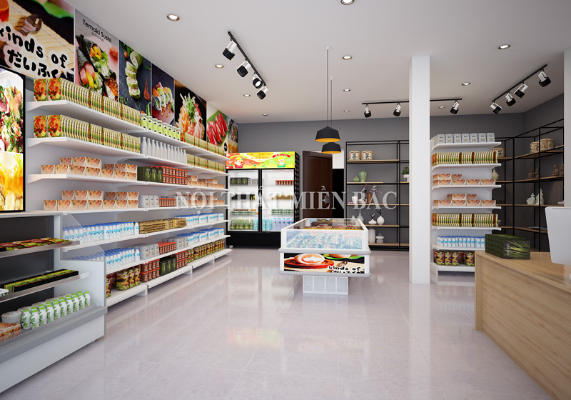 Không gian nội thất ngăn nắp, khoa học trong thiết kế siêu thị mini phong cách Nhật GENKI