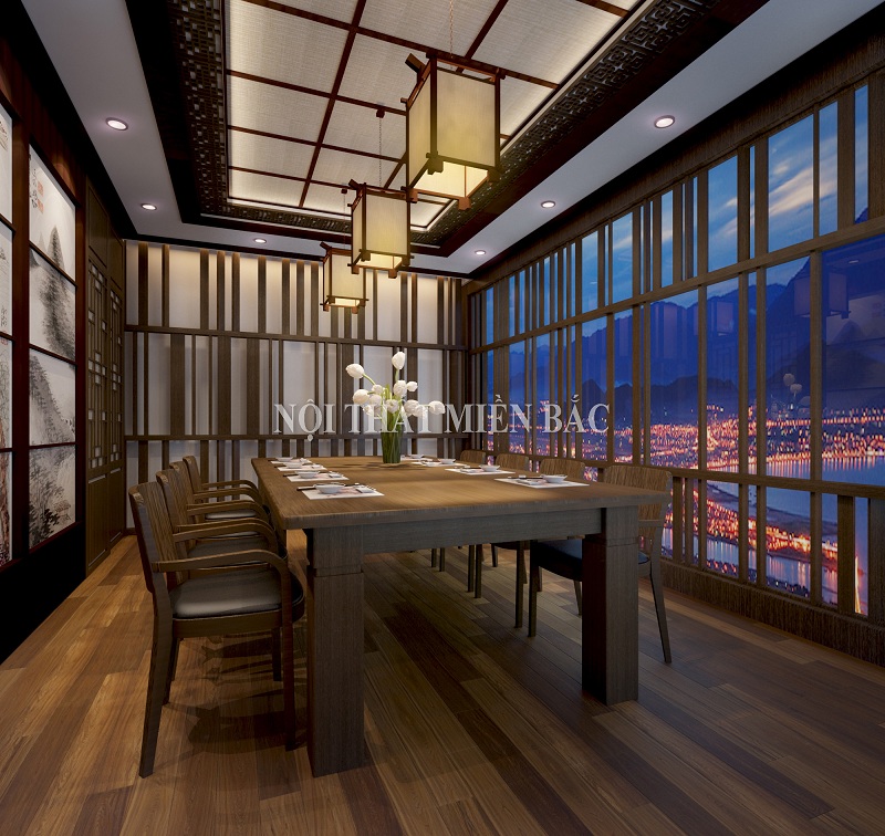 Thiết kế nội thất nhà hàng Hàn Quốc tạo không gian phòng VIP sang trọng - view3