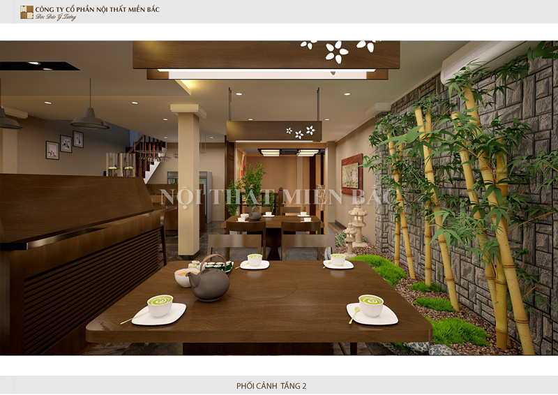 Thiết kế nội thất nhà hàng Nhật Bản phong cách đơn giản, tinh tế