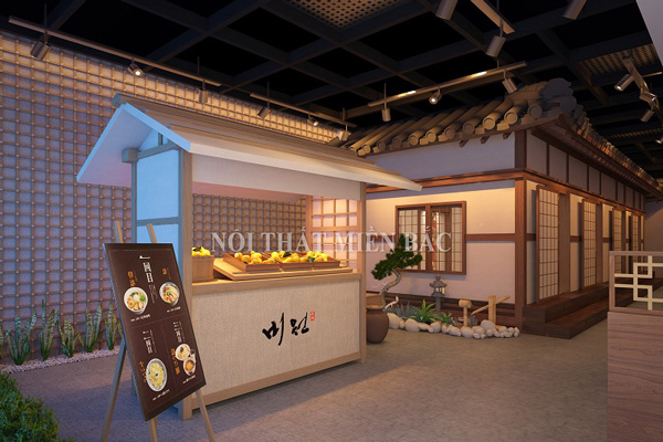 Thiết kế nội thất Nhà hàng Nhật phong cách nhà vườn cổ xưa