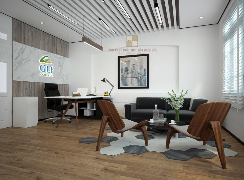 Thiết kế nội thất phòng giám đốc công ty GLF đẳng cấp - H3