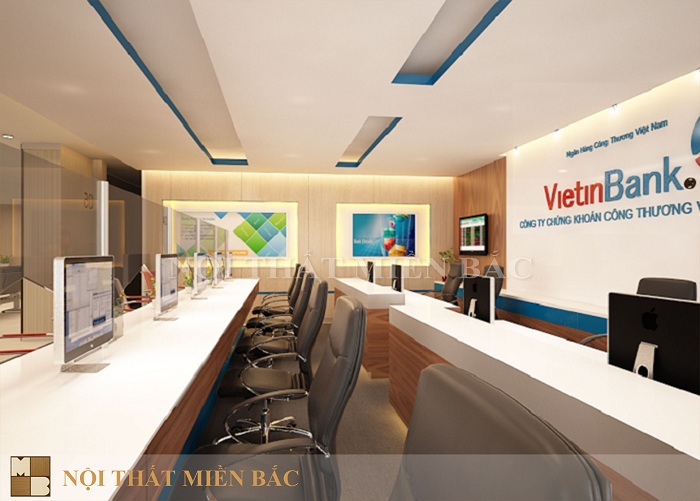 Thiết kế phòng giao dịch sang trọng ngân hàng VietinBank - Quầy giao dịch2