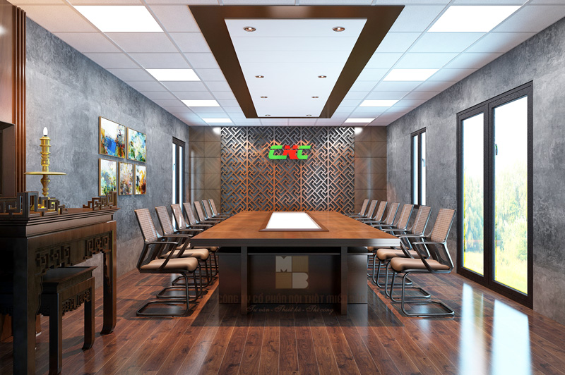 Thiết kế nội thất phòng họp sang trọng công ty CNC - H1