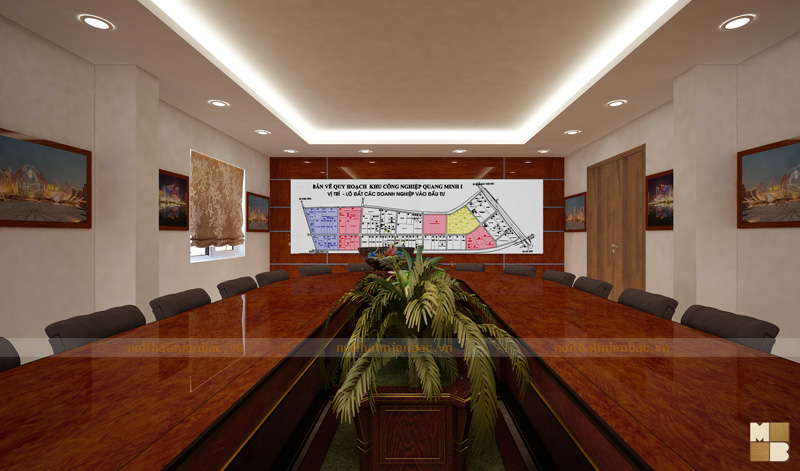 Thiết kế nội thất phòng họp Tập đoàn Đầu tư Phát triển Việt Nam sử dụng nội thất cao cấp