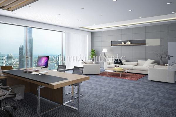 Thiết kế nội thất phòng Tổng giám đốc ECOBA phong cách bất đối xứng đẳng cấp
