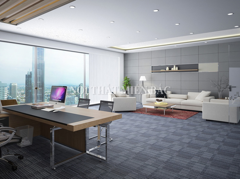 Thiết kế nội thất phòng Tổng giám đốc ECOBA ấn tượng với phong cách bất đối xứng - view4