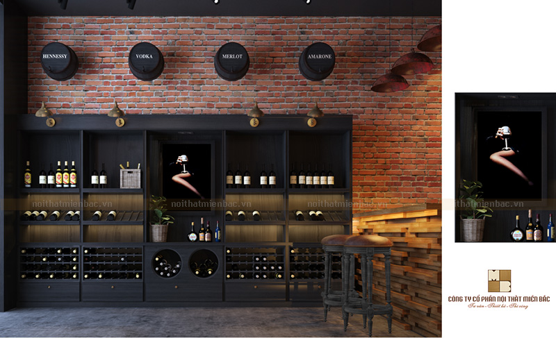Tư vấn thiết kế nội thất showroom rượu vang phong cách Châu Âu - H3