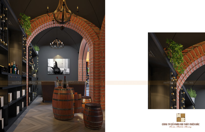 Tư vấn thiết kế nội thất showroom rượu vang phong cách Châu Âu - H9