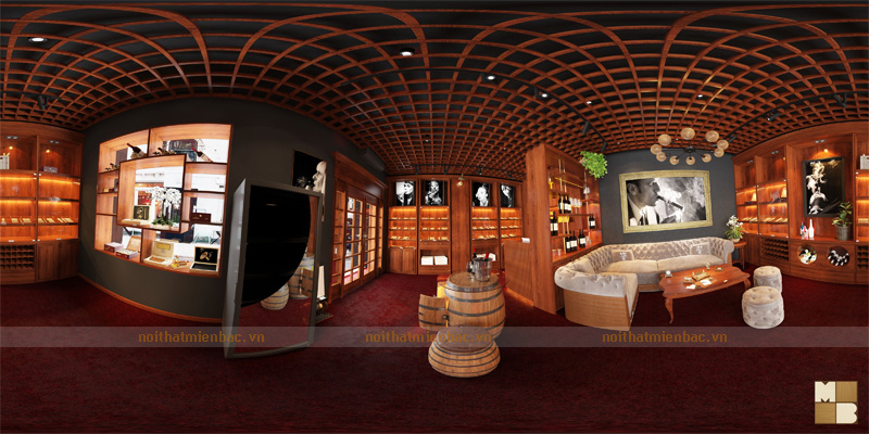 Thiết kế nội thất Showroom đẹp trưng bày Cigar sành điệu, tinh tế tại Hà Nội