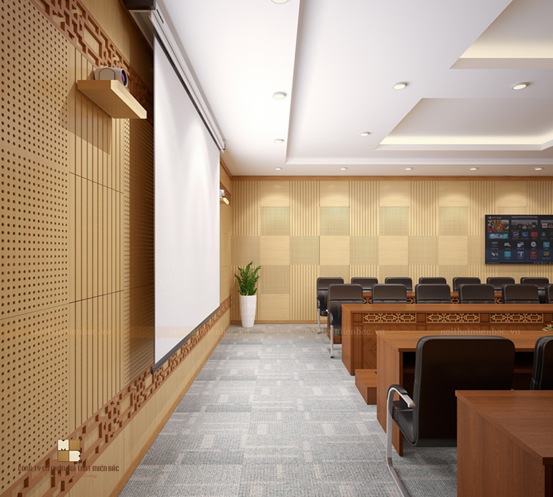 Thiết kế nội thất văn phòng chỉ huy hiện đại khối quan nhà nước - H4