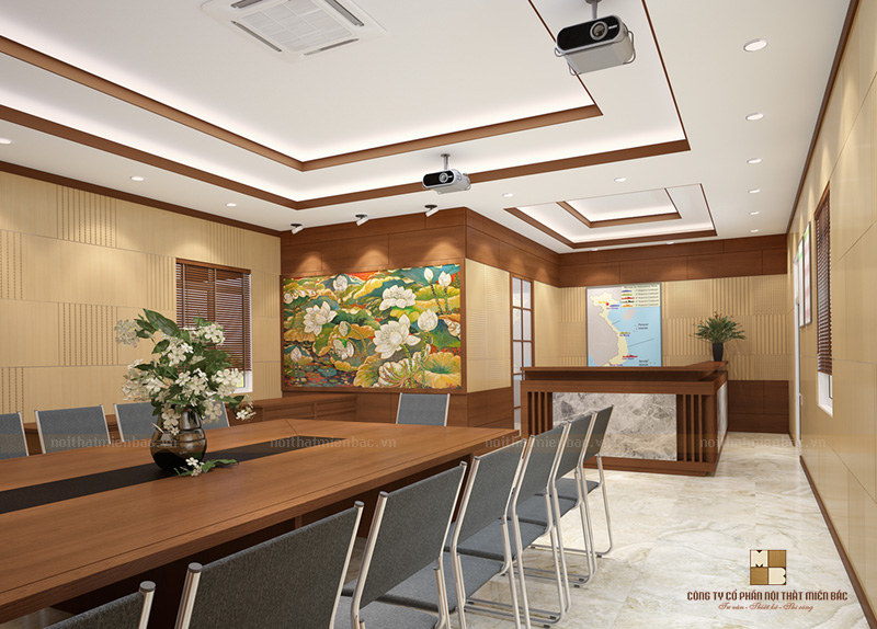 Thiết kế nội thất văn phòng chỉ huy hiện đại khối quan nhà nước - H5