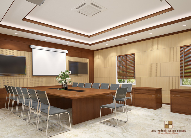 Thiết kế nội thất văn phòng chỉ huy hiện đại khối quan nhà nước - H7