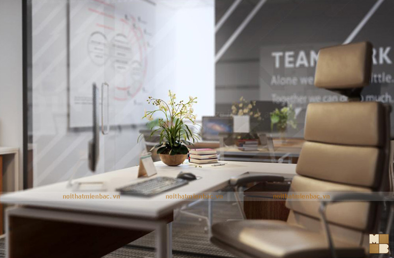 Thiết kế nội thất văn phòng Công ty Ích Nhân không gian phòng lãnh đạo