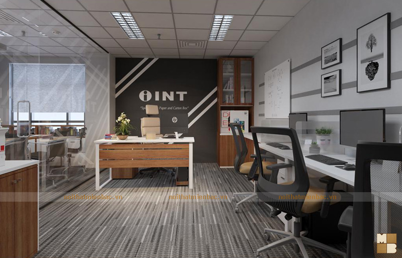 Thiết kế nội thất văn phòng Công ty Ích Nhân giúp lãnh đạo bao quát nhân viên