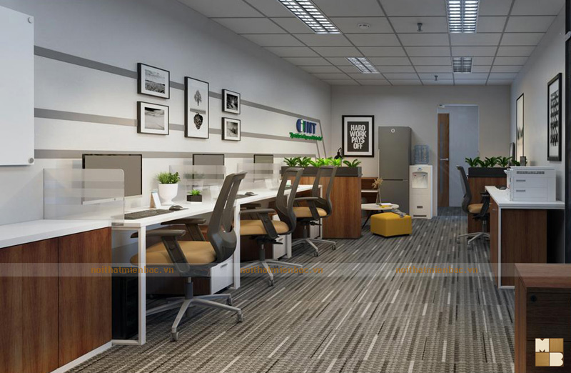 Thiết kế nội thất văn phòng Công ty Ích Nhân không gian phòng làm việc xanh