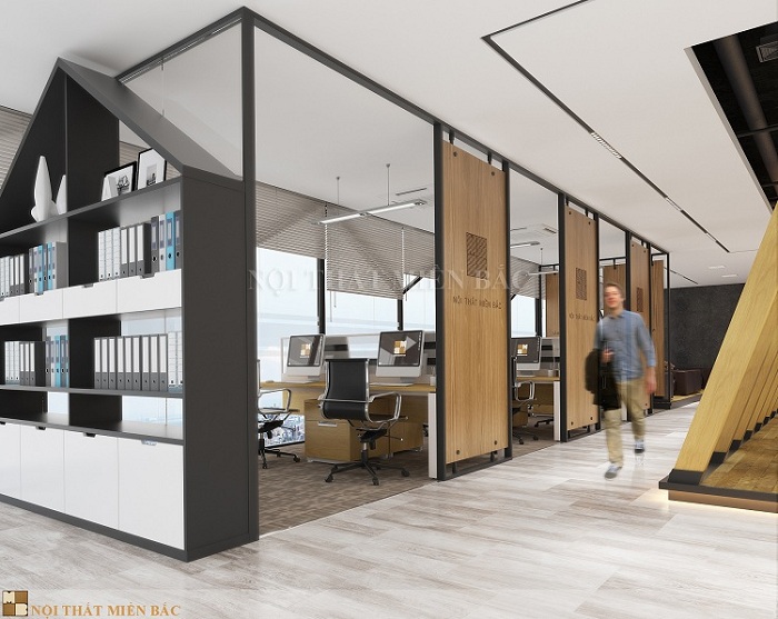Thiết kế nội thất văn phòng mở chuyên nghiệp với ý tưởng độc đáo