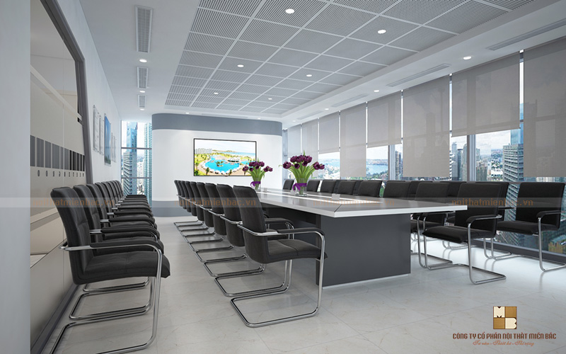 Thiết kế nội thất văn phòng hiện đại không gian phòng họp lớn
