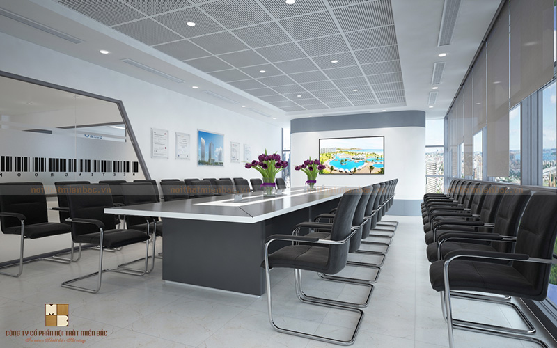 Thiết kế nội thất văn phòng hiện đại không gian phòng họp lớn đẳng cấp