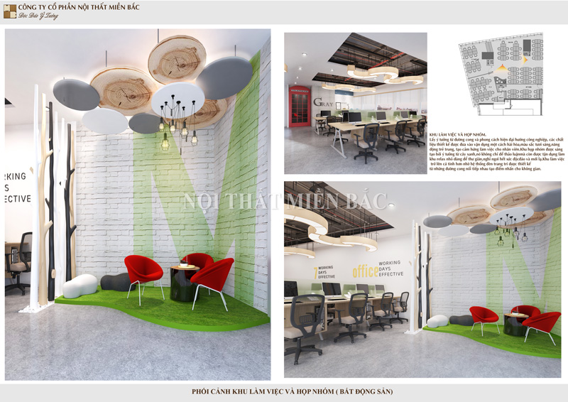Thiết kế nội thất văn phòng hiện đại, chuyên nghiệp Đại Việt Group - phòng làm việc1