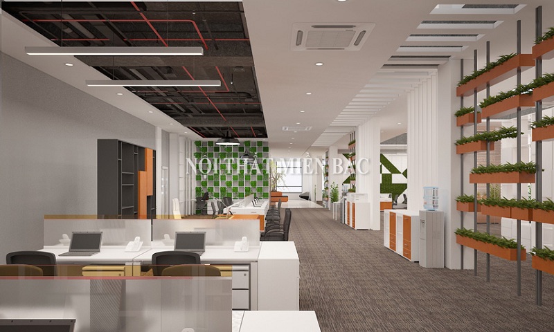 Thiết kế nội thất văn phòng hiện đại phong cách mở - không gian làm việc chuyên nghiệp - view1