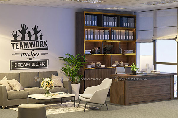Thiết kế phòng giám đốc nhỏ không gian mở văn phòng 273 Thụy Khuê