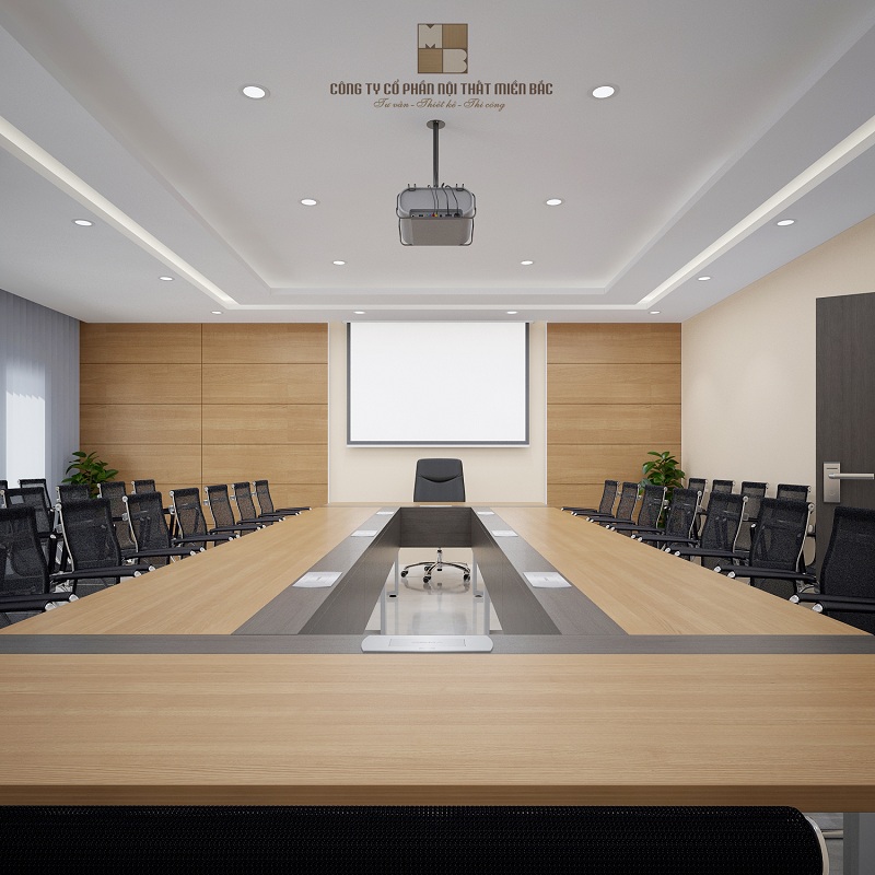 Thiết kế phòng họp hiện đại Công ty Công nghệ CAD/CAM với bàn họp lớn thể hiện đẳng cấp - H1