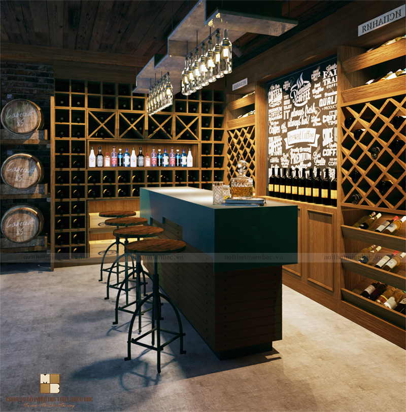 Mẫu thiết kế showroom rượu vang sang trọng - H2