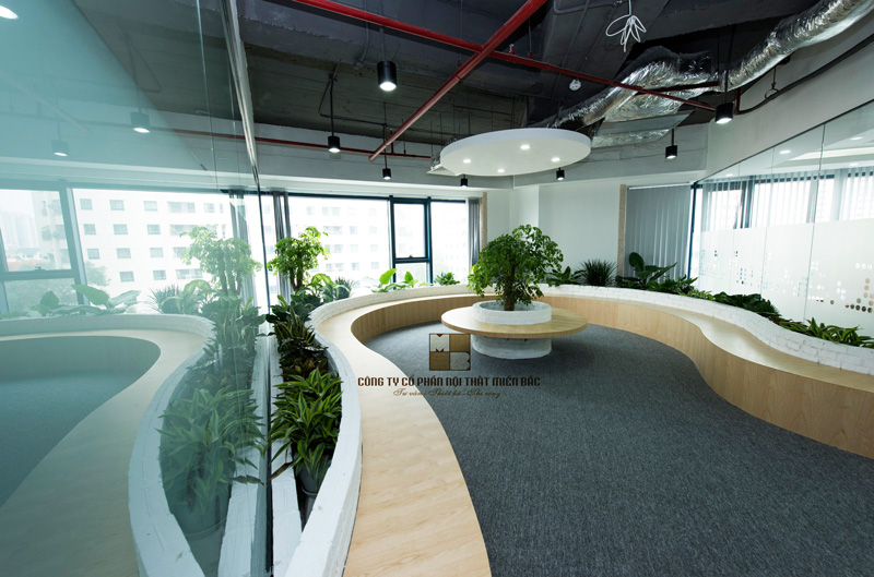 Thiết kế thi công nội thất văn phòng cao cấp ECOBA - khuôn viên thư giãn - H1