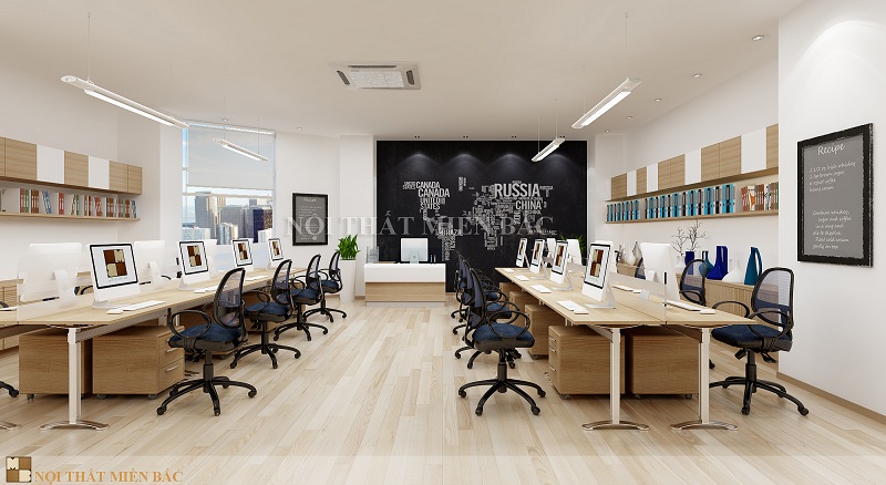 Thiết kế văn phòng Hà Nội với không gian đồng bộ