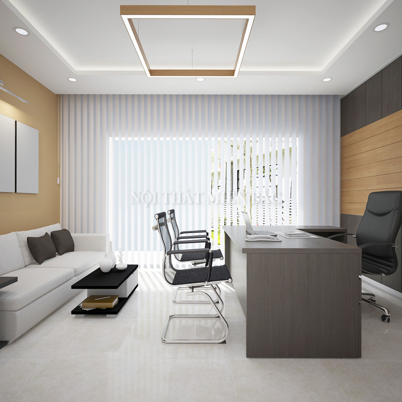 Thiết kế nội thất văn phòng hiện đại không gian phòng Phó giám đốc lịch lãm - H2