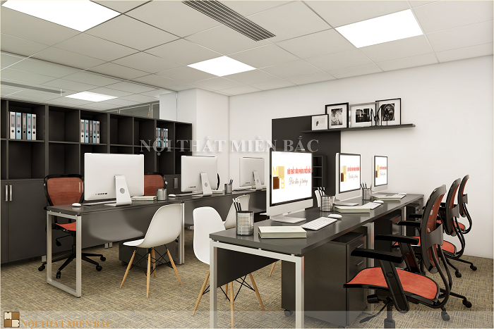 Thiết kế văn phòng hiện đại với nội thất đơn giản