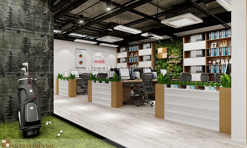 Tư vấn thiết kế nội thất văn phòng không gian xanh