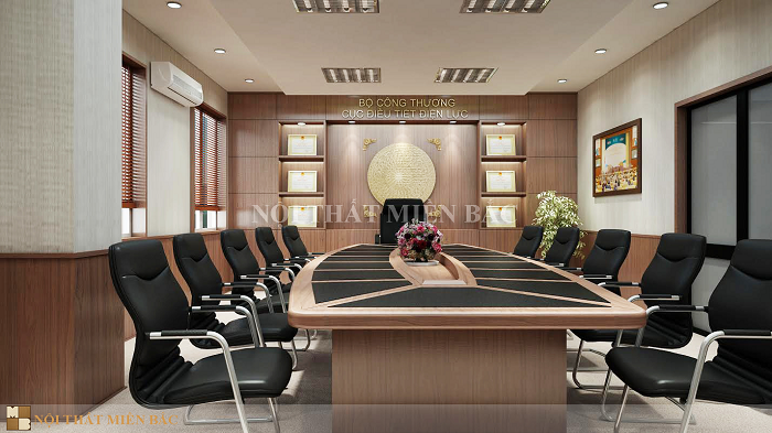 Bàn veneer phòng họp tạo không gian sang trọng cho công ty